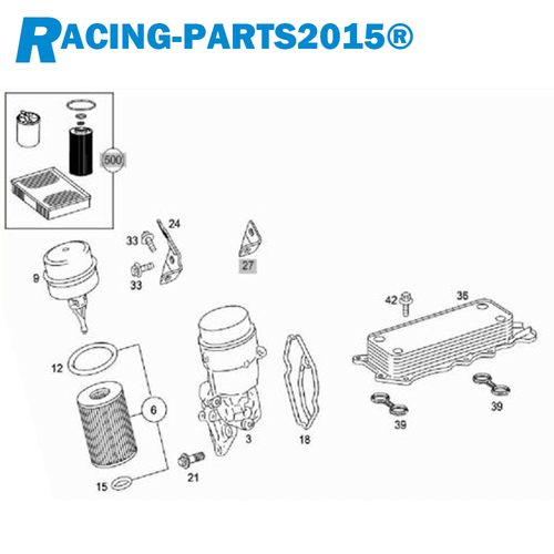 Juego de juntas juego de juntas para reparación de enfriador de aceite para Mercedes OM642 V6 CDI W164 W204 - Imagen 8 de 8