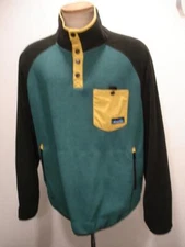 Men’s L KAVU Teannaway Polar Fleece Jacket Pullover Colorblock Seaworthy Green