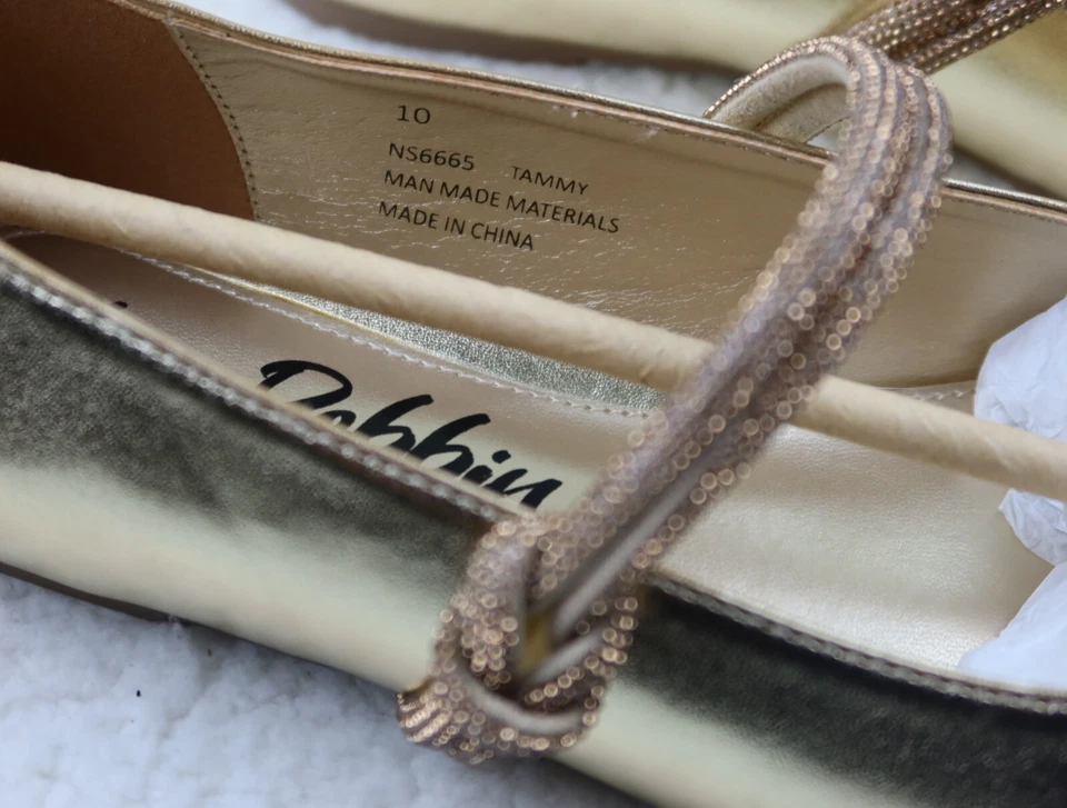 Zapatos planos de ballet Tammy Cape Robbin - cómodos con estrás talla 10 Foto 4 de 4