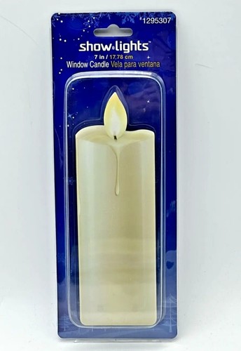 Show Lights flache weiße Kerze 7" Zoll hoch batteriebetrieben Fensterkerze Innen - Bild 1 von 4