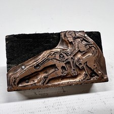 Printing Letterpress Printers Block Vintage (Football Players) 3x1.5