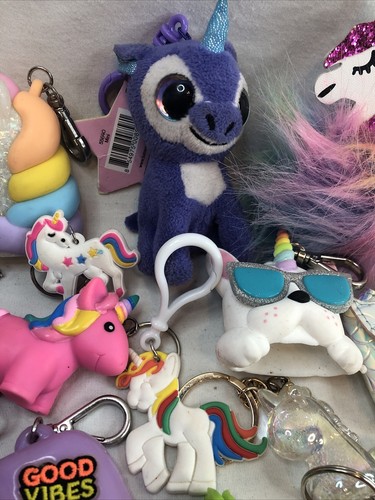 Menge 30 Einhorn Meerjungfrau magische Schlüsselanhänger Mädchen Wunsch Spaß rosa Pop-Its Glitzer - Bild 6 von 11