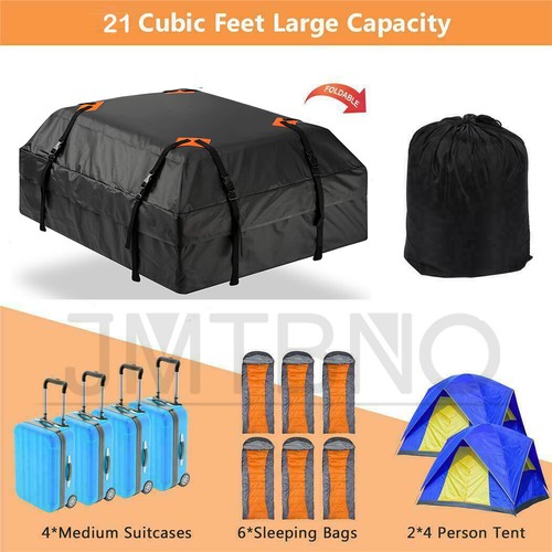 Car Roof Top Rack Carrier Cargo Bag Luggage Storage Bag Travel Waterproof 600D - Foto 6 di 11
