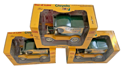Crayola Die-Cast 1912 Ford Coin Bank Limited to 2,500 LOT of 3 - Picture 2 of 9