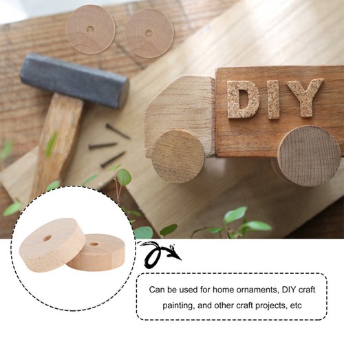 30 Pcs Wheel Toy Accessories Child Mini Craft Wood Wheels for Car - Picture 4 of 11