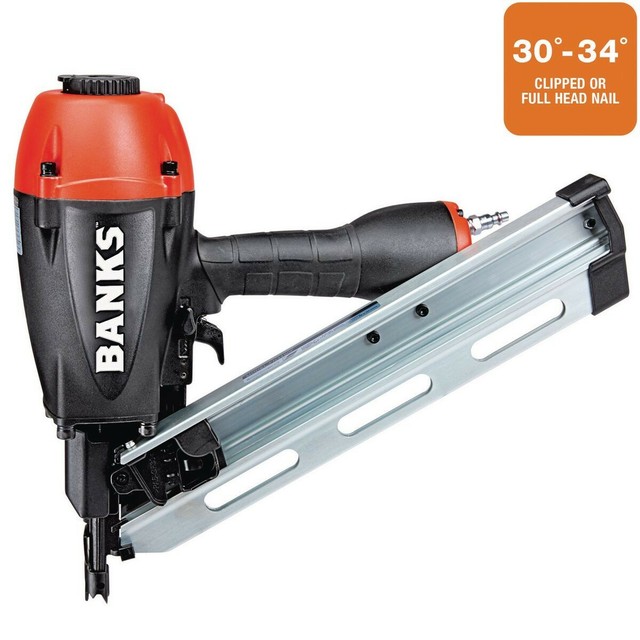 Banks 30°34° Framing Nailer 2 in to 31/2 in. Adjustable depth Dry