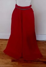 New Solid Red Linen Palazzo Pant