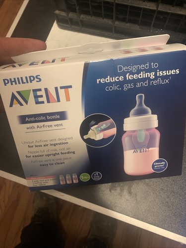 Pink Philips Avent Anti-colic Bottle With AirFree vent - 9oz/3pk FREE SHIPPING - Picture 1 of 7