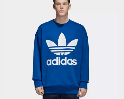 adidas Originals Oversize Trefoil Sweatshirt Blau Herren adidas Originals Men's Trefoil Oversized Hoodie