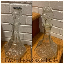 Anchor Hocking Wexford Style Crystal Captain’s Decanter W/Stopper, 12”H, Diamond