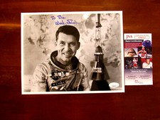 WALLY SCHIRRA WALTER APOLLO 7 NASA ASTRONAUT SIGNED AUTO VTG LITHO PHOTO JSA 