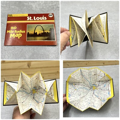 Vintage St Louis 150 Mile Radius Map Geyer Guides 1979 Pop Out Unique
