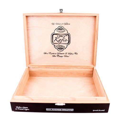 Caja de cigarros de madera vacía Kafie Grande San Andrés 10" x 7,5" x 2" - Imagen 4 de 12