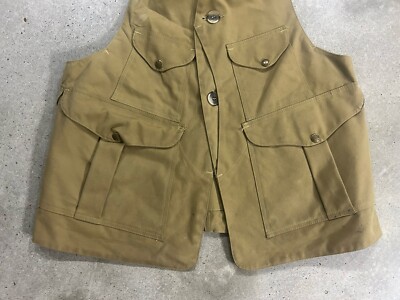 Vintage Filson Tin Cloth Hunting Vest Men's Sz 32 Half Moon