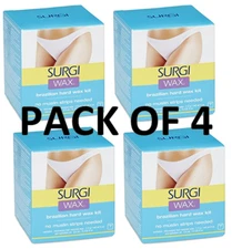 Pack of 4 Surgi Wax Brazilian Hard Wax Kit for Private Parts 4 oz