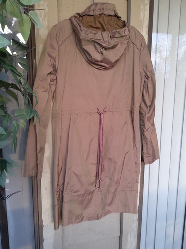 Cole Haan Women's Sz M Dress Rain Trench Coat & Removable Hood Taupe/ Baige - Picture 9 of 13