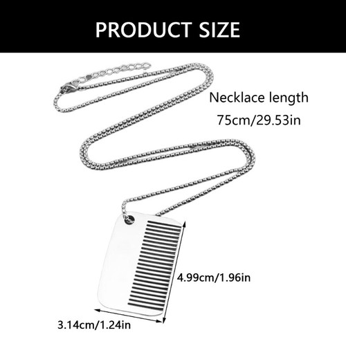 Stylish Comb Pendant Necklace with Comfortable Chain Comfortable Necklace - Picture 8 of 11