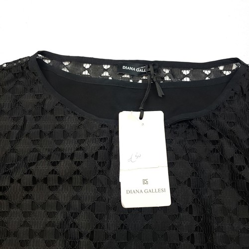 Diana Gallesi Dress Lace Lined Sheath Knee UK 12 (44) Black RRP £159 - Picture 3 of 9