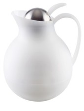 Thermoskanne, Isolierkanne, ECONOMY, Weiß, 16 cm Ø, 1,0 Liter, Glas/Kunststoff