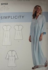 Sewing Pattern Misses Pretty Comfy Caftan Robe Sz 6 8 10 12 14 Simplicity 9102
