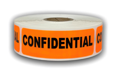 1x3-inch Confidential Labels Packaging Instructions Stickers (5) RLS of 300 EA