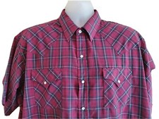 Vintage Plains Western Wear Mens XL Pearl Snap Shirt Rockabilky Cowboy Style