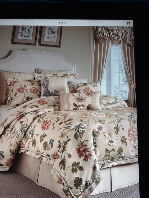 Croscill Iris 4 Piece Floral Comforter Set King Traditional