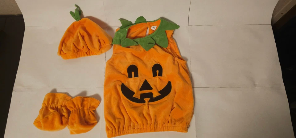 Bebé Niño Niña Halloween Calabaza Mameluco Body+Sombrero+Zapatos 3 PIEZAS Conjunto Disfraz Foto 3 de 3