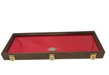 Walnut Wood Display Case 9 x 25 x 2 for Arrowheads Knives Collectibles & More