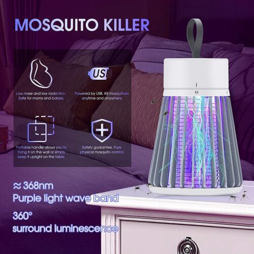 Electric Mosquito Killer Lamp Insect Catcher Fly Bug Zapper Trap LED UV Mozzie - Picture 4 of 22