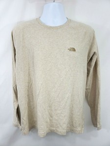 The-North-Face-Men-039-s-Long-Sleeve-Basic-Casual-T-Shirt-Size-M-Beige-Crew-Neck-EUC