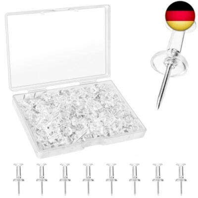 QUELCC 120 Stück Transparente Reißnägel, Pinnwandnadeln Reißnägel, Reißzwecken, Steck