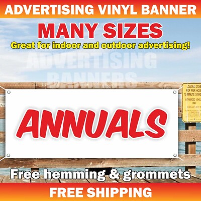 ANNUALS Advertising Banner Vinyl Mesh Sign sale NURSERY ORCHARDS  FLOWERS SHOP