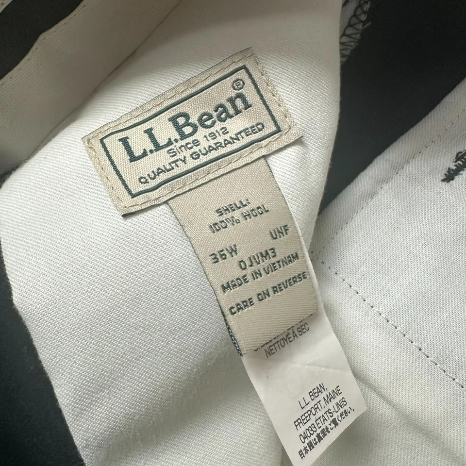 Calças masculinas vintage LL Bean 36W multicoloridas de lã ao ar livre - Imagem 2 de 4