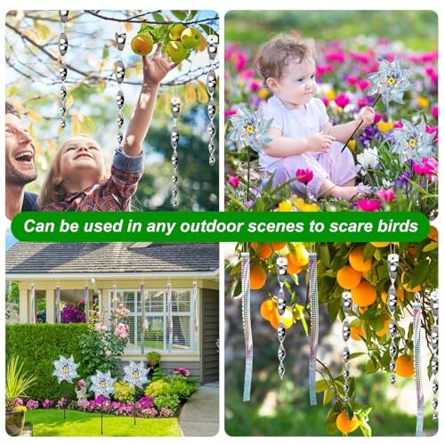 PCS Bird Deterrents Devices Outdoor Set,20 PCS Bird Reflective Scare 27 silver - Picture 7 of 7