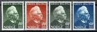 Norway 1943, NK 314-17, Edvard Grieg set MNH, Mi 287-90, Sc#255-58