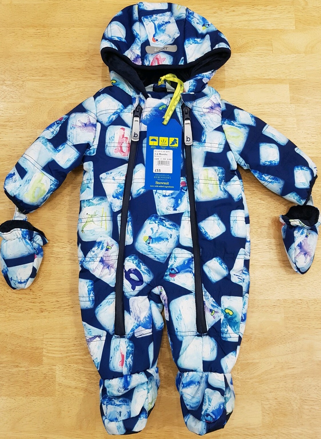 Ted Baker BNWT Baby Boys Blue Snowsuit Pramsuit Age 3-6 Months RRP £55