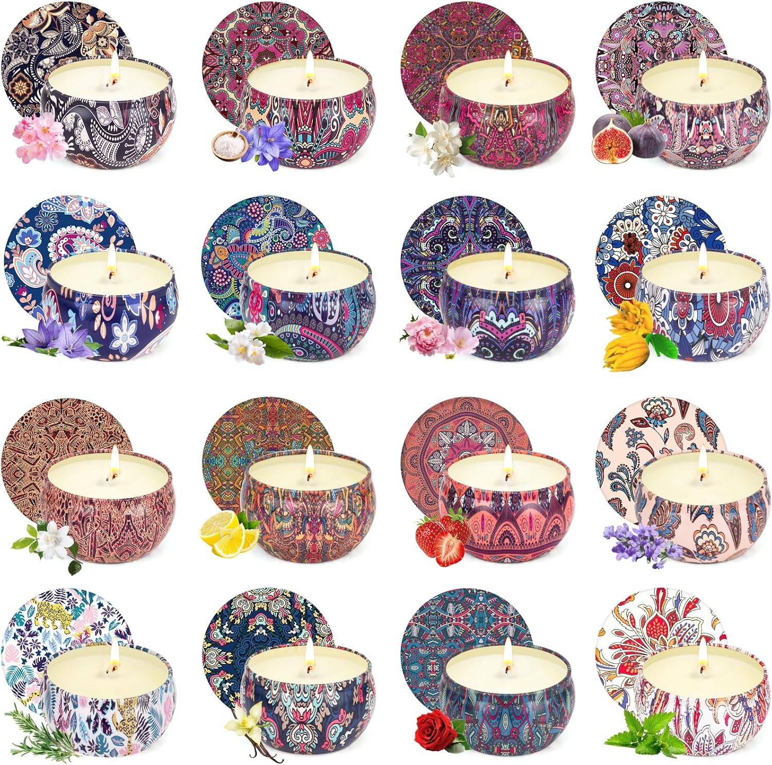 16 Pack Scented Candles Gifts Set for Women, Aromatherapy Candles Pack Soy Wax C