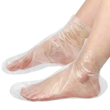 200 Pcs Clear Plastic Disposable Paraffin Bath Liners Foot Sock Covers