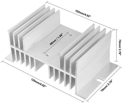 Aluminum Heat Sink SSR Dissipation for Single Phase Solid State Relay 10A-100A a - Picture 2 of 3