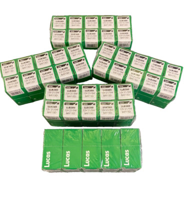 50 x LUCAS 380 12V/21/5W STOP AND TAIL LIGHT BULBS TRADE PACK. FREE UK P&P