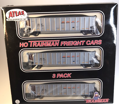 ATLAS Trainman Freight Cars- Aluminum Coal Gondola W/ Load (X3) "BNSF" HO Scale