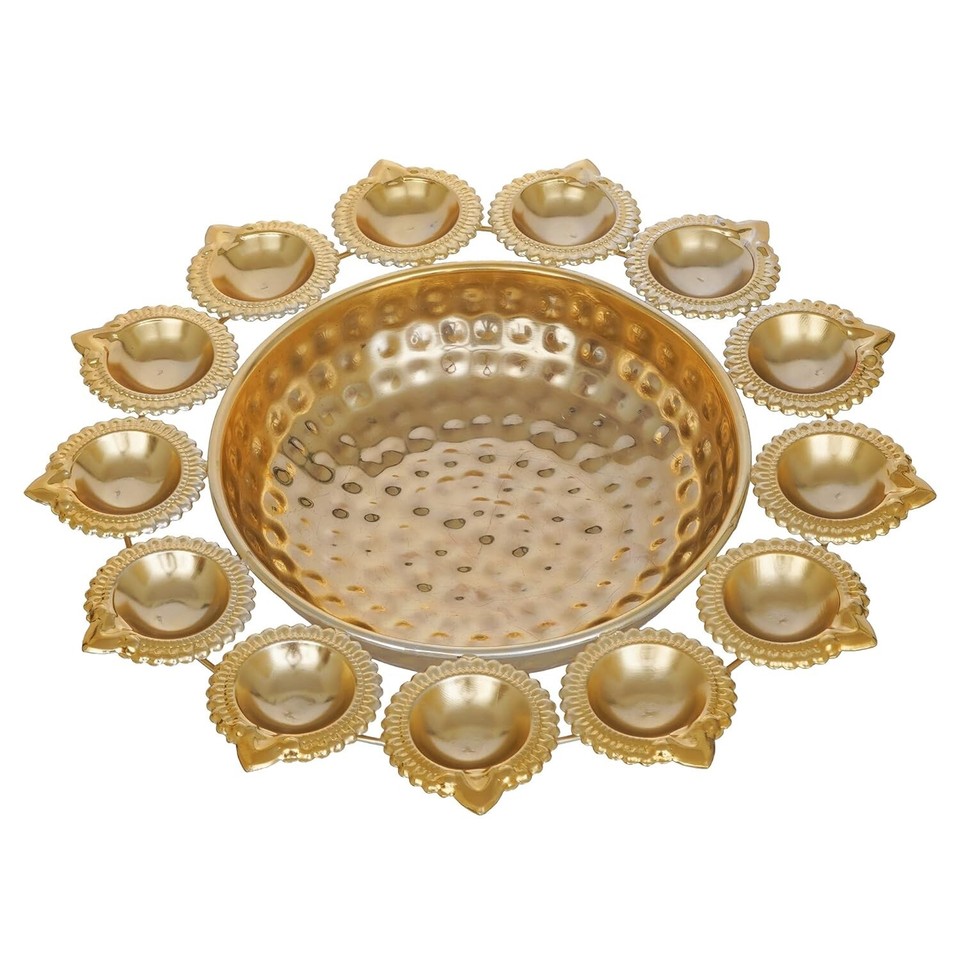 Diya Shape Flower Decorative Urli Bowl Home Handcrafted Floating Flower