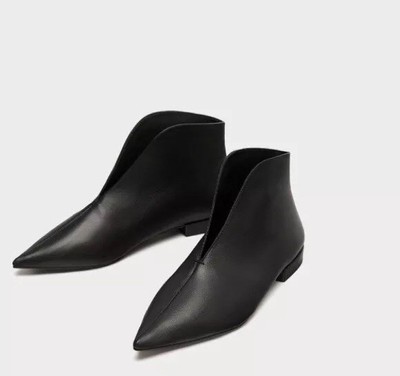 zara flat ankle boots