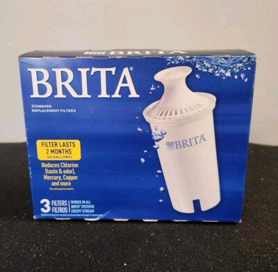 New! Box Of 3 BRITA Standard Replacement Water Filters For Pitchers Still Sealed