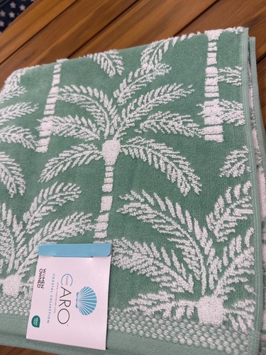 (1) CARO Green Tropical Palm Tree Bath Towel ~New ~ - Picture 3 of 3