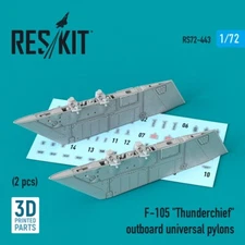 1/72 Reskit RS72-0443 F-105 "Thunderchief" outboard universal pylons (2 pcs)
