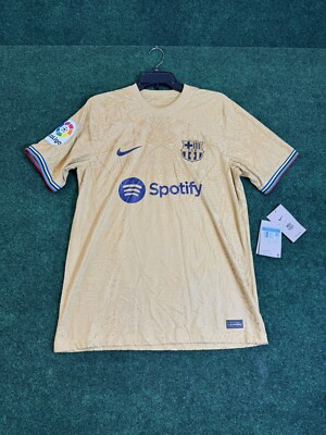 Barcelona 2022/2023 Nike Away Dri-Fit ADV Gold Jersey Customized