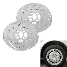 4 Pcs Silver Tone Aluminum Cross Drilled Car SUV Wheel Disc Brake Rotor Covers