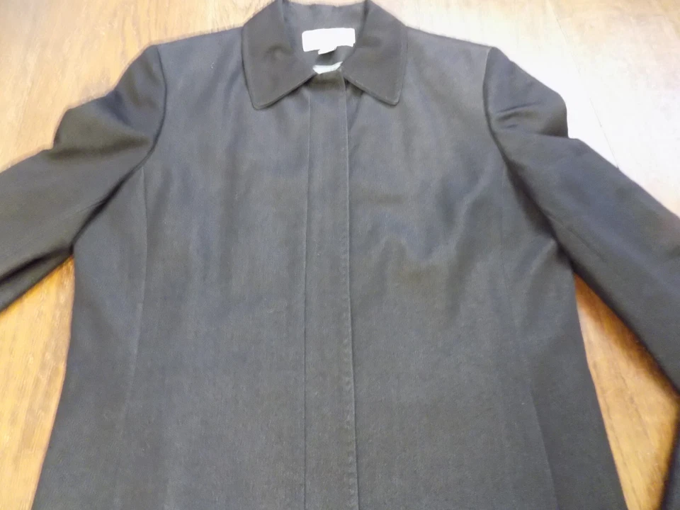 Chaqueta Casual Corner Annex Mujer Negro Denim Look Bolsillos Cremallera Completa Talla 10 Elástica Foto 3 de 4